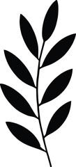 Fototapeta premium Minimalist Leaf Silhouette | Botanical Branch Clipart | Nature Line Art Design for Logos, Stickers, Crafts & Decor