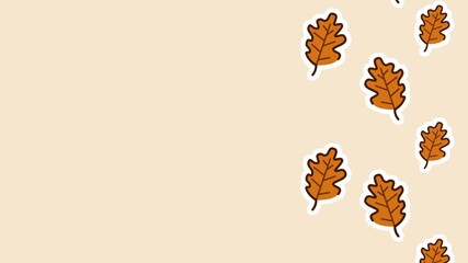 A cluster of falling leaves decorates the corner of the composition, forming a soft seasonal accent that enhances the calm and cozy mood of Thanksgiving