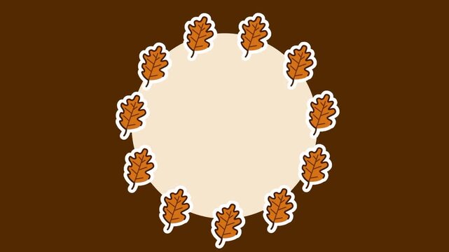 A circular wreath made of detailed leaves surrounds the center space, creating a natural Thanksgiving frame perfect for highlighting festive seasonal messages