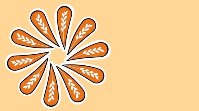 A large burst of stylized turkey feathers fans outward, offering a bold and energetic Thanksgiving visual that celebrates the iconic holiday symbol with whimsy