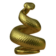 Gold snake horoscope icon with elegant zodiac design. Shiny metallic reptile symbol representing astrology, fortune, and mystic elements