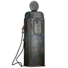 Vintage old gas pump with retro industrial design
