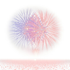 Vibrant fireworks burst, a festive celebration of light, isolated on transparent background