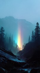 Rainbow mountain landscape