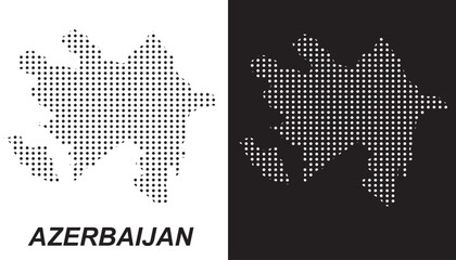 Azerbaijan Dot Map Vector, Digital Geometric Silhouette, Infographic Template, Point Scale Technology Concept, Caucasus Asia Country EPS