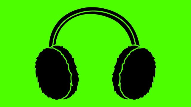 winter illustration headset silhouette video logo green icon screen outline music young lifestyle people headphones earphones happy person technology shape entertainment vector graphic background