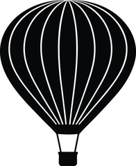Black and White Hot Air Balloon Icon

