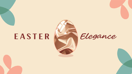 Elegant easter celebration with a beautifully decorated egg and floral accents conveying a sense of refined festivity and spring joy