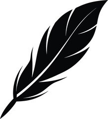 Black Feather Silhouette Icon

