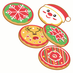 Vector of Cristmas Cookies on white background