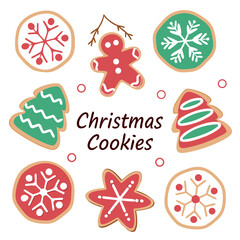 set of christmas elements