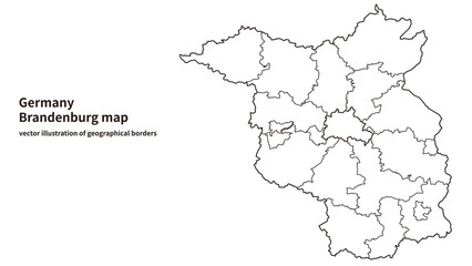 Obraz premium Brandenburg Map – Detailed Map of Brandenburg, Germany