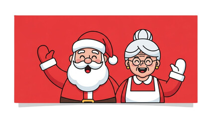 Cheerful holiday couple spreading joy and festive spirit with warm greetings to all