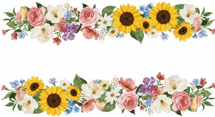 Fototapeta premium Floral border design