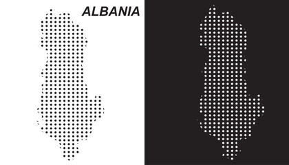 Albania Dot Map Vector, Digital Geometric Silhouette, Infographic Template, Point Scale Technology Concept, Balkan Europe Country EPS