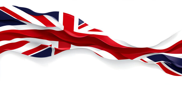  banner with the british flag on a transparent background, 