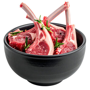 Lamb navarin proven&ccedil;al, a classic french spring lamb stew with fresh vegetables, in a pot, isolated on a white background
