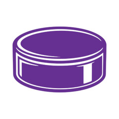 Purple hockey puck icon isolated on transparent background