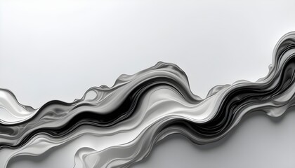 Minimalist Black and White 4K Wallpaper Featuring Elegant Abstract Fluid Shapes in a Clean Modern Style