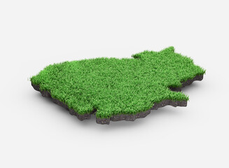 Cambodia Map Soil Land Geology Cross Section Green Grass And Rock Ground Texture 3d Illustration