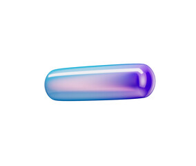 3D Glossy minus icon with a gradient of blue and purple, featuring a modern look. 3d illustration