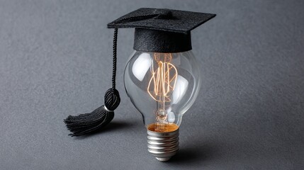 Ignite your career with a bright idea graduation concept showcasing success and innovation, a modern twist on academic achievement and intellectual growth