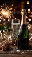 Champagne bottle popping champagne celebration