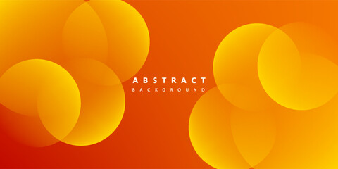 Dynamic simple orange circle shape in vivid colorful gradient background