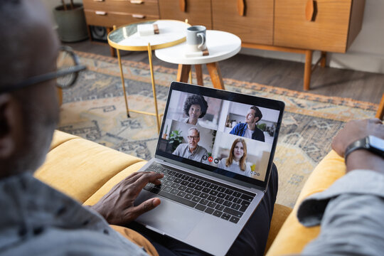 Professional Man Participating in Online Discussion
