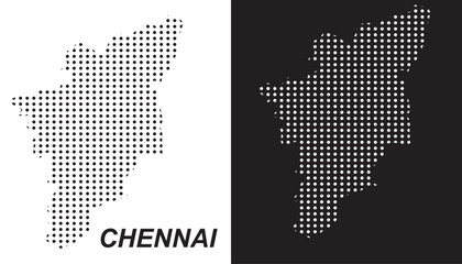 Chennai Dot Map Vector, India Territory Digital Geometric Silhouette, Infographic Template, Point Scale Technology Concept EPS