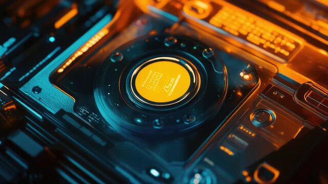 Video A detailed view of a computer motherboard with various components and circuitry