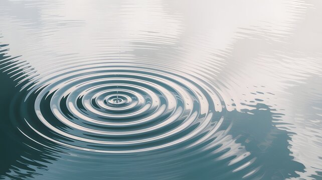 Water ripple effect from a single drop overhead view