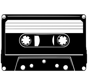 Naklejka premium Timeless Artistry: Classic Cassette Tape | Clean, isolated vector art for creative projects.
