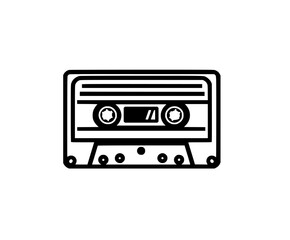 Obraz premium Echoes Past: Nostalgic Tribute Cassette Tapes | Clean, isolated vector art for creative projects.