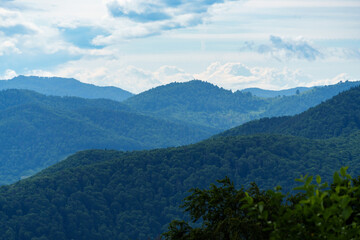 beautiful panoramic view of the Carpathian Mountains from height
