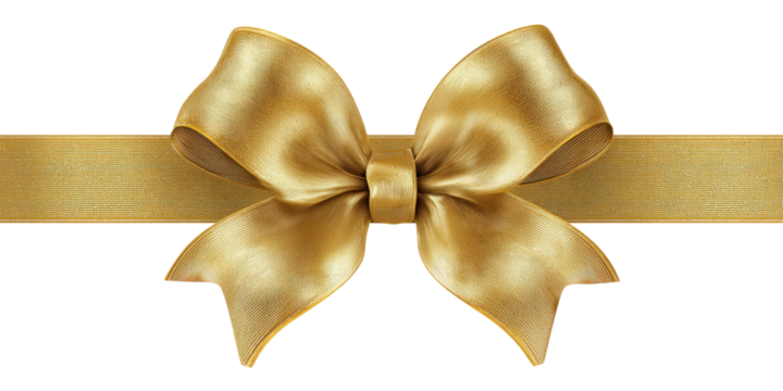 Golden Glamour: Luxurious Ribbon Bow on Black