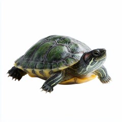 Fototapeta premium Turtle swimming calmly in clear water during bright daylight hours