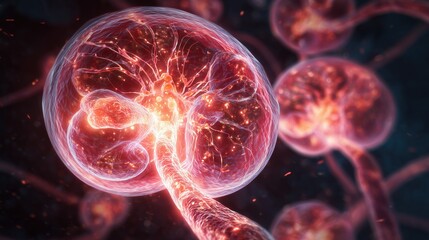 National Folic Acid Awareness Week: medical illustration highlighting benefits of folic acid for fetal development, glowing neural structures, clean clinical style