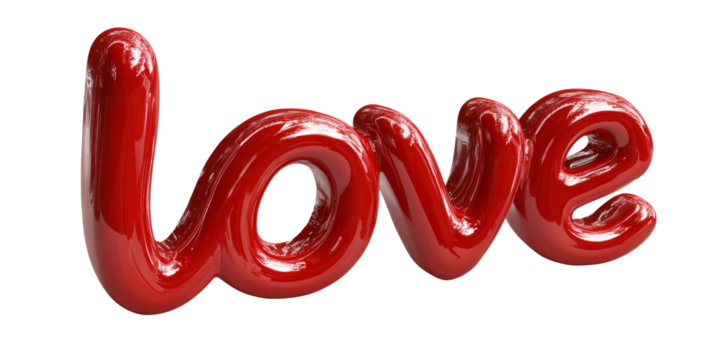 Glossy Red Love: A Heartfelt Render on Black