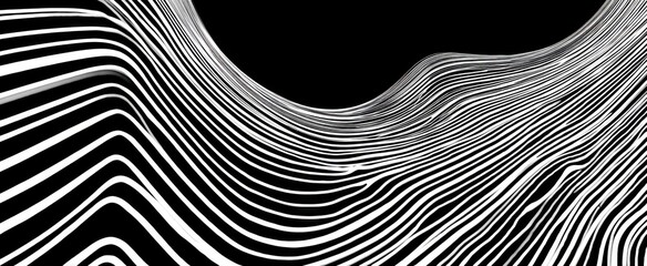 Obraz na płótnie Canvas Endless swirling lines twist a captivating black and white pattern design