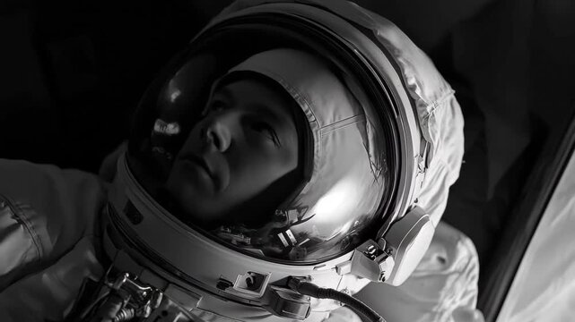 astronaut flies, An astronaut is seen flying in space