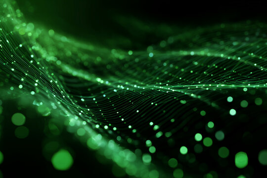 green tech backgrounds use digital elements showcase innovative data visuals abstract electronic  - Powered by Adobe
