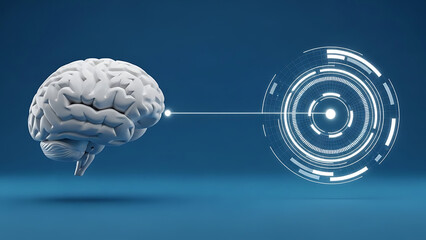 Brain connected to digital interface representing artificial intelligence