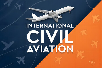 Celebrate International Civil Aviation with bold graphics, dynamic flight silhouettes, and global air travel themes—ideal for awareness campaigns and aviation outreach. generative ai