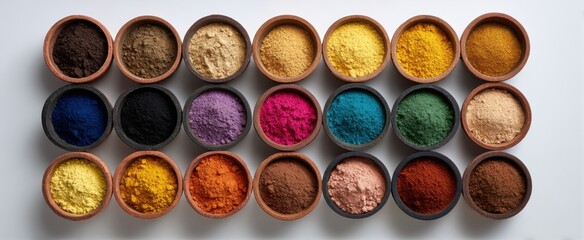 Fototapeta premium Raw natural pigments evoke earthy warmth and organic beauty in a simple medium shot display