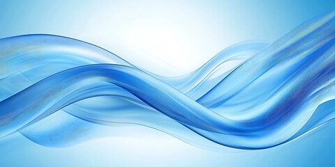 Abstract blue fabric flowing gracefully with light and shadow creating a serene and elegant backdrop