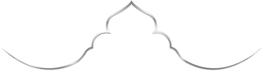 Silver Metallic Arch Dome Ornamental Divider Border