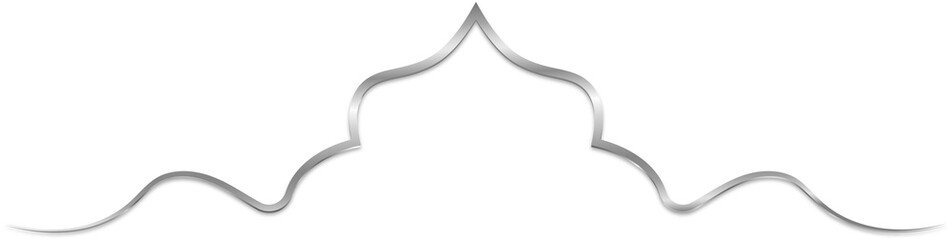 Silver Metallic Arch Dome Ornamental Divider Border