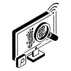 Digital Privacy and User Behavior Analytics isometric concept, Online Identity and Activity Monitoring vector design, Business corporation  sign,Analyzing User Data a   symbol, Sales Marketing stock