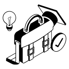 Empowering Future Leaders with Education and Artificial Intelligence isometric concept, vector design, Business corporation sign, knowledge and academic achievement  symbol Sale Marketing illustration